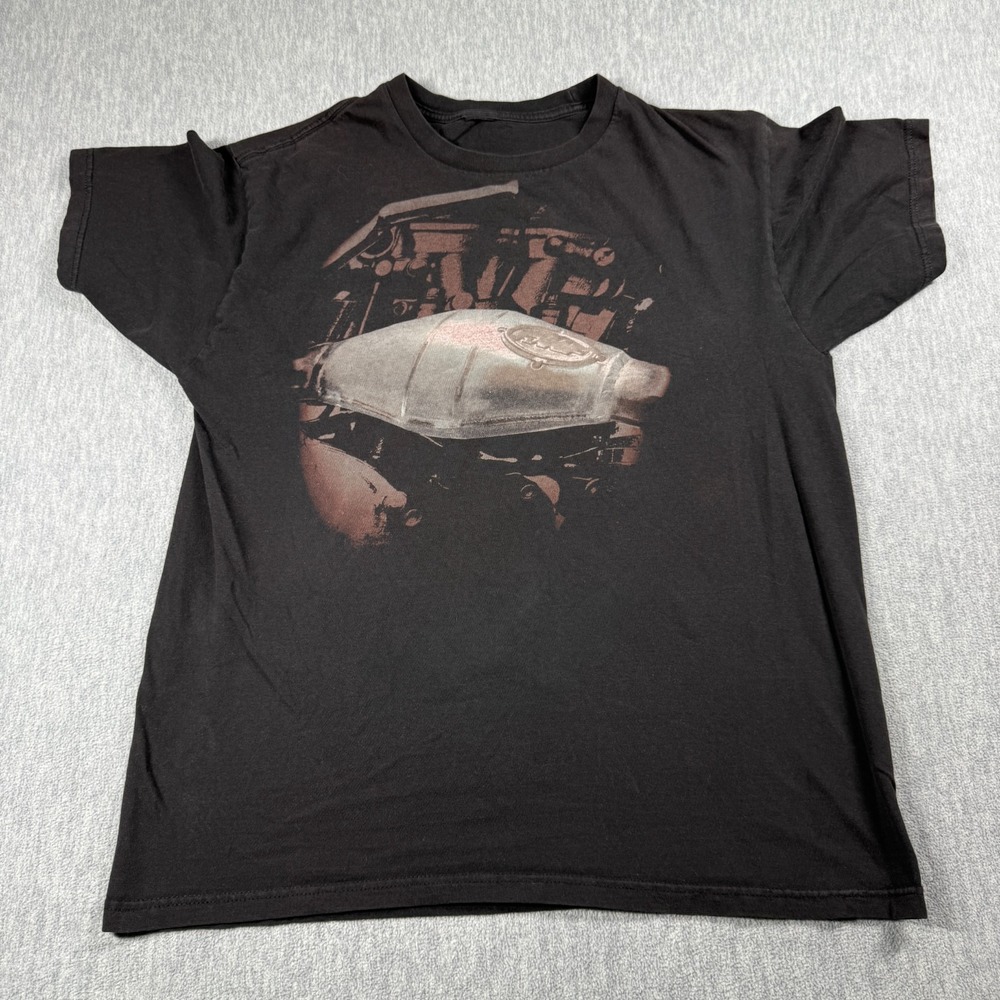 FMF Racing T Shirt Mens M Black Motocross Dirt Bike Engine Graphic Double Sided